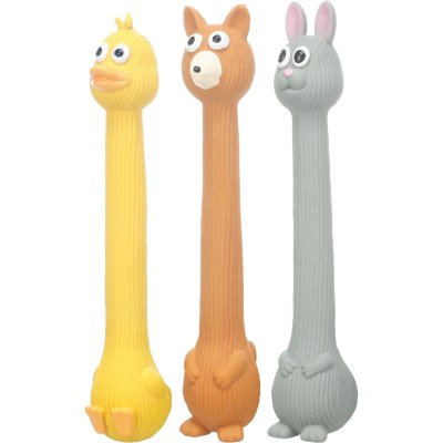 Zoom bild av Flamingo pipleksak latex nibe 29 cm blandade latexleksak hundleksak pip anka räv kanin gul brun grå