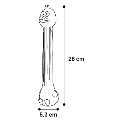 Zoom bild av Flamingo pipleksak latex nibe 29 cm blandade latexleksak hundleksak pip anka räv kanin gul brun grå