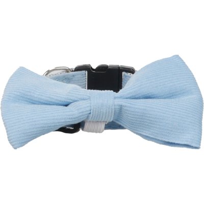 Zoom bild av Flamingo valphalsband med fluga puppy elfi blandade färger rosett band manchester rosa blå grön