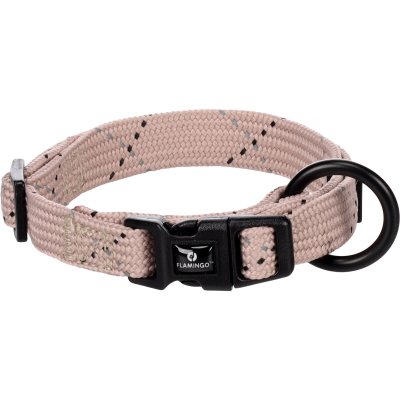 Zoom bild av Valphalsband Puppy Dolly taupe beige grå greige mullvadsfärgat beigegrå flamingo halsband valp hundhalsband nylon reflex justerb