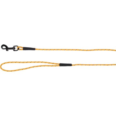 Zoom bild av flamingo Valpkoppel Puppy Dolly Ockra ochre saffransgul gul hundkoppel lätt koppel kattkoppel karbinhake säkert reflex långt 5 m