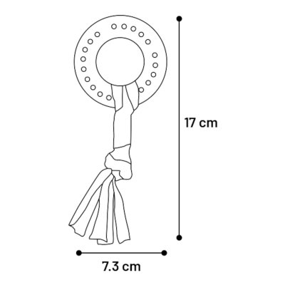 Zoom bild av flamingo Valpleksak Puppy Bunty Ring Taupe 17 cm hundleksak valp hund leksak gummi ring tuggleksak med band tandvårdande plack k