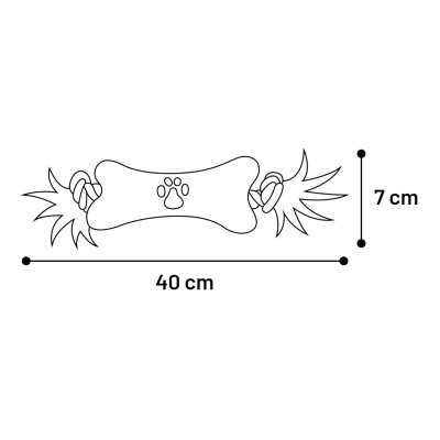 Zoom bild av flamingo Valpleksak Puppy Plush Bone med rep, 40 cm hundleksak valp hund leksak plysch mjuk kliande tänder rosa blå rep