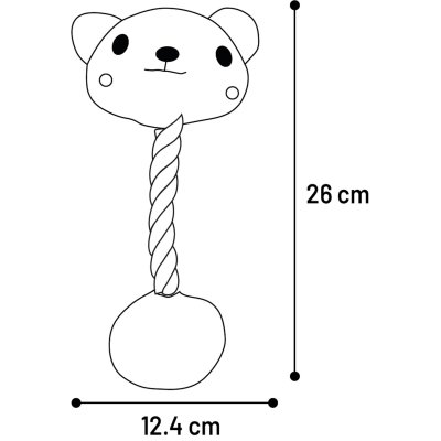 Zoom bild av flamingo Valpleksak Puppy Zoda Bear Ram 26 cm björn bagge grå rosa plysch rep hundleksak mjuk valp