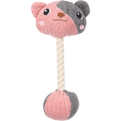 Zoom bild av flamingo Valpleksak Puppy Zoda Bear Ram 26 cm björn bagge grå rosa plysch rep hundleksak mjuk valp