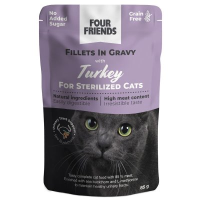 Zoom bild av Four Friends Sterilized Mix Filets in Gravy 12-pack