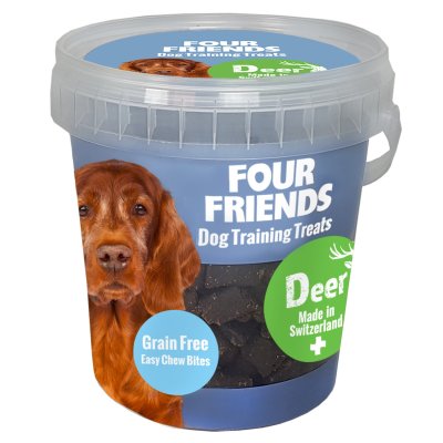 Zoom bild av hundgodis belöningsgodis four friends hjort