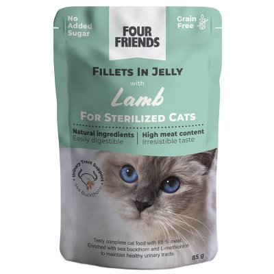 Four Friends Lamb Filets in Jelly Sterilized Cats Pouch