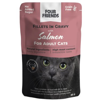 Four Friends Salmon Filets in Gravy Adult Cats Pouch