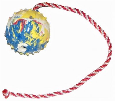 Zoom bild av Gappay 7 cm Boll massivt gummi med rep