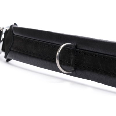 Zoom bild av Globus Läderhalsband Jade, mjukfodrat svart