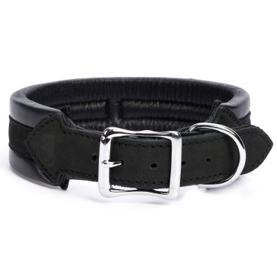 Zoom bild av Globus Läderhalsband Jade, mjukfodrat svart