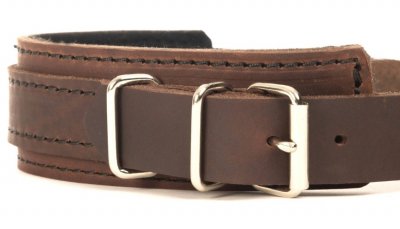 Läderhalsband med handtag