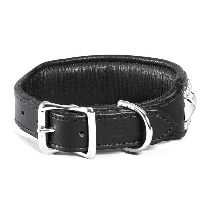 Globus Lexie Läderhalsband, fyrkantiga nitar, svart