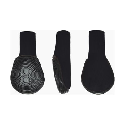 Zoom bild av hundsko hundstövlar hundsockar vinterskor hund kalla tassar tassvärmare snöskydd goo eez ultras monochromez svart hundskor