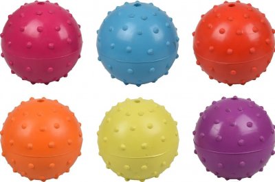 Zoom bild av Gummiboll med bjällra 7 cm, blandade färger