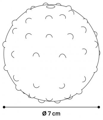 Zoom bild av Gummiboll med bjällra 7 cm, blandade färger