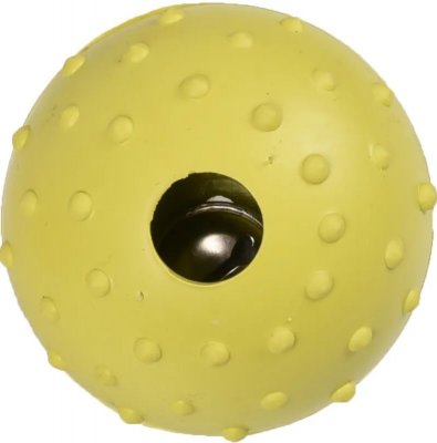 Zoom bild av Gummiboll med bjällra 7 cm, blandade färger
