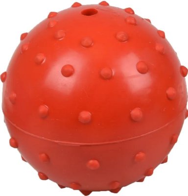 Zoom bild av Gummiboll med bjällra 7 cm, blandade färger