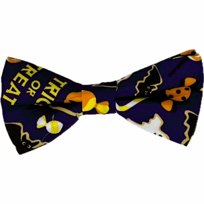 Zoom bild av halloweenfluga hundfluga halloween rosett pumpor