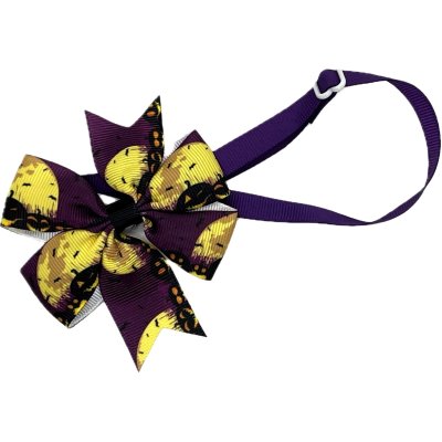 Zoom bild av halloweenrosett hundrosett hundhalsband halloween rosett