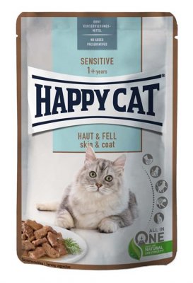 Happy Cat, våt/sås, Sensitive Skin & Coat, 85 g
