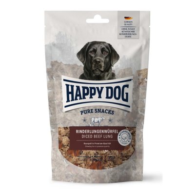 Zoom bild av HappyDog Pure Snacks Nötlunga, 400g diced beef lung hundsnacks hundtugg hundgodis lufttorkade