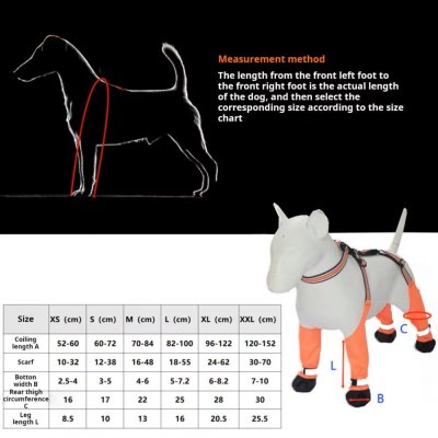 Zoom bild av Hundskor med hängslen, reflexer, två färger neongrön neonorange regnskor höga skor hund hundskor hängselskor med remmar