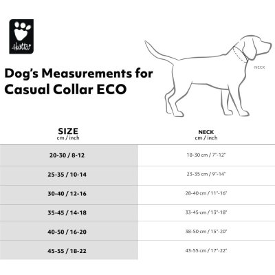 Hurtta Casual Collar ECO, Sizing