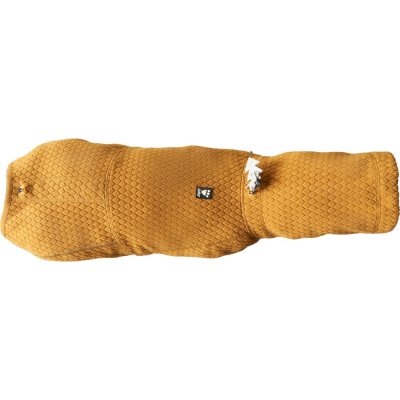 Zoom bild av hurtta warming midlayer eco desert gul öken orange saffran folie värmereflekterande jersey värmande mjuk bekväm kallt väder mell