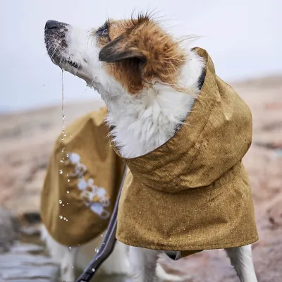Zoom bild av hurtta monsoon ii eco hundtäcke regntäcke regnjacka hundjacka grå blackberry återvunnet regn