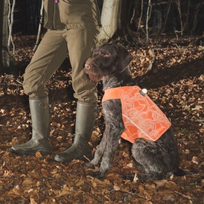 Zoom bild av hundväst jaktväst hund reflex orange hurtta