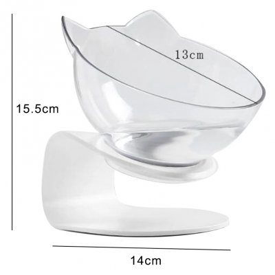 Zoom bild av Kattmatskål upphöjd katthuvud transparent