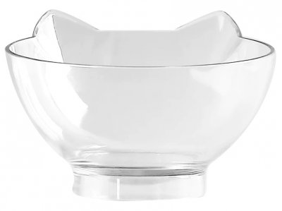 Zoom bild av Kattmatskål upphöjd katthuvud transparent