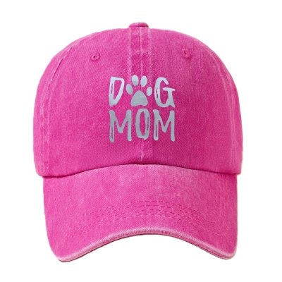 Zoom bild av keps hundkeps hundmamma solkeps solskärm sommarkeps hundförälder färgglad huvudbonad dog mom tryck