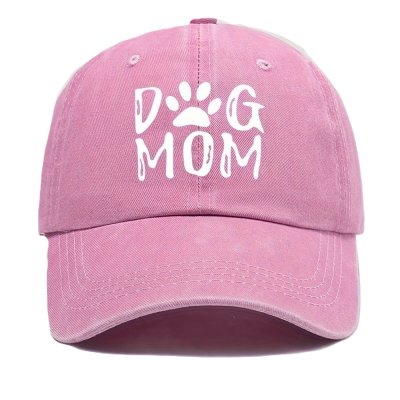 Zoom bild av keps hundkeps hundmamma solkeps solskärm sommarkeps hundförälder färgglad huvudbonad dog mom tryck