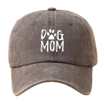 Zoom bild av keps hundkeps hundmamma solkeps solskärm sommarkeps hundförälder färgglad huvudbonad dog mom tryck