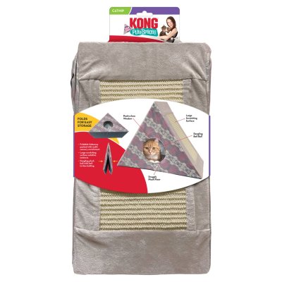 Zoom bild av KONG Play Spaces Zen Den kattbädd katthus kattält med klös triangel grå lekkoja kattleksak gömställe katt