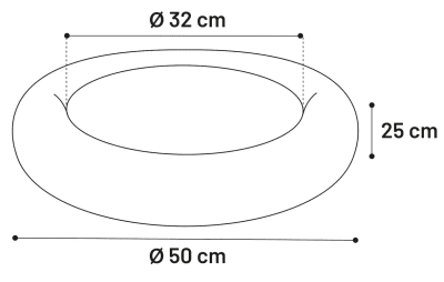 Zoom bild av Mjuk rund Kremsbädd grå, flera storlekar