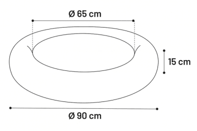 Zoom bild av Mjuk rund Kremsbädd grå, flera storlekar