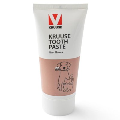 Zoom bild av Kruuse tandkräm med leversmak, 50 ml med enzymer hund katt tandvård buster