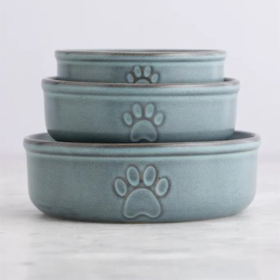 Zoom bild av Mason Cash Keramikskål Reactive Paw Blå pet bowl keramik hundskål kattskål vattenskål matskål blågrå stilren i hemmet tidlös blå