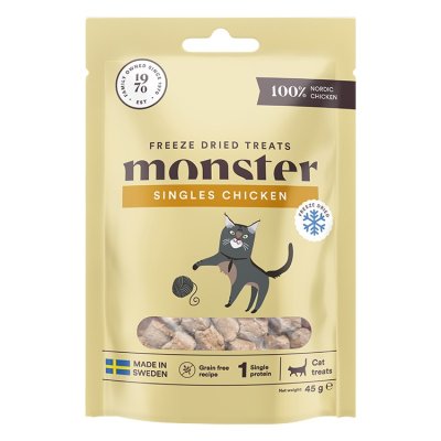 Monster Cat Treats Freeze Dried Singles Chicken 45g
