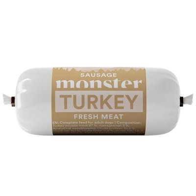 monster belöningsgodis blötfoder korv sausage turkey kalkon fresh meat blötmat helfoder spannmålsfri kladdfri slice & dice hundg