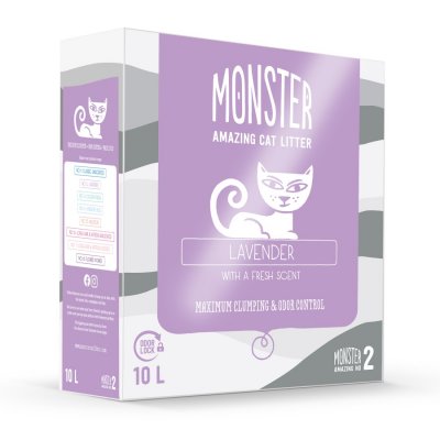 Monster kattsand Lavendel 10 L