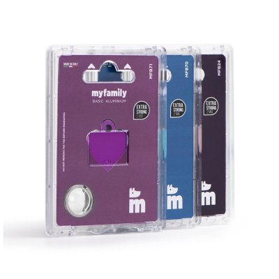 Zoom bild av MyFamily Gravyrbricka Hjärta Färg, olika storlekar small large heart gravyr