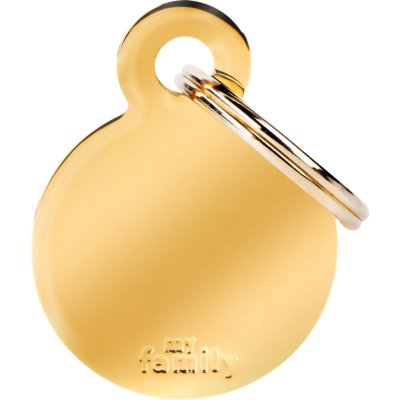 Zoom bild av MyFamily Gravyrbricka Rund Stål Mässing, olika storlekar cirkel guld krom