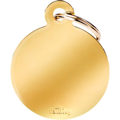 Zoom bild av MyFamily Gravyrbricka Rund Stål Mässing, olika storlekar cirkel guld krom