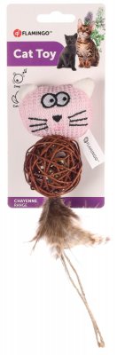 Zoom bild av Naturboll huvud med fjäder Chayenne