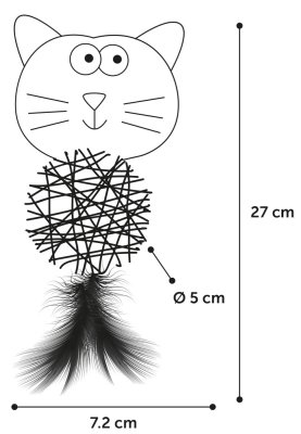Zoom bild av Naturboll huvud med fjäder Chayenne